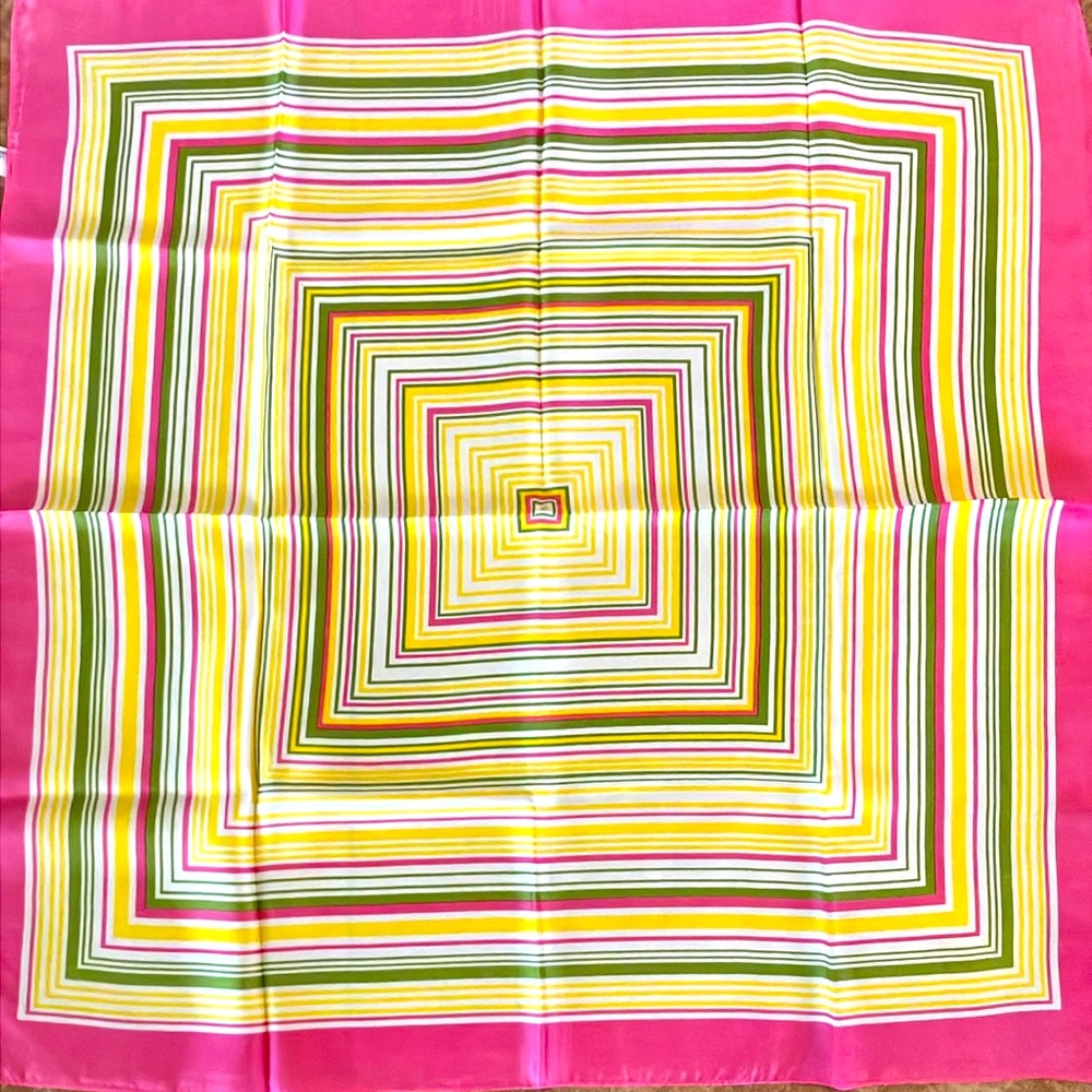 Beautiful pink and yellow Vintage scarf.
